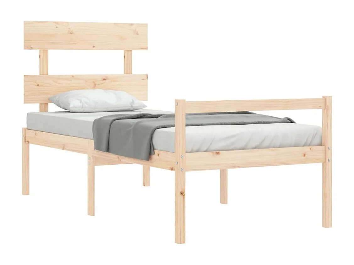 Seniorenbed met hoofdbord massief hout