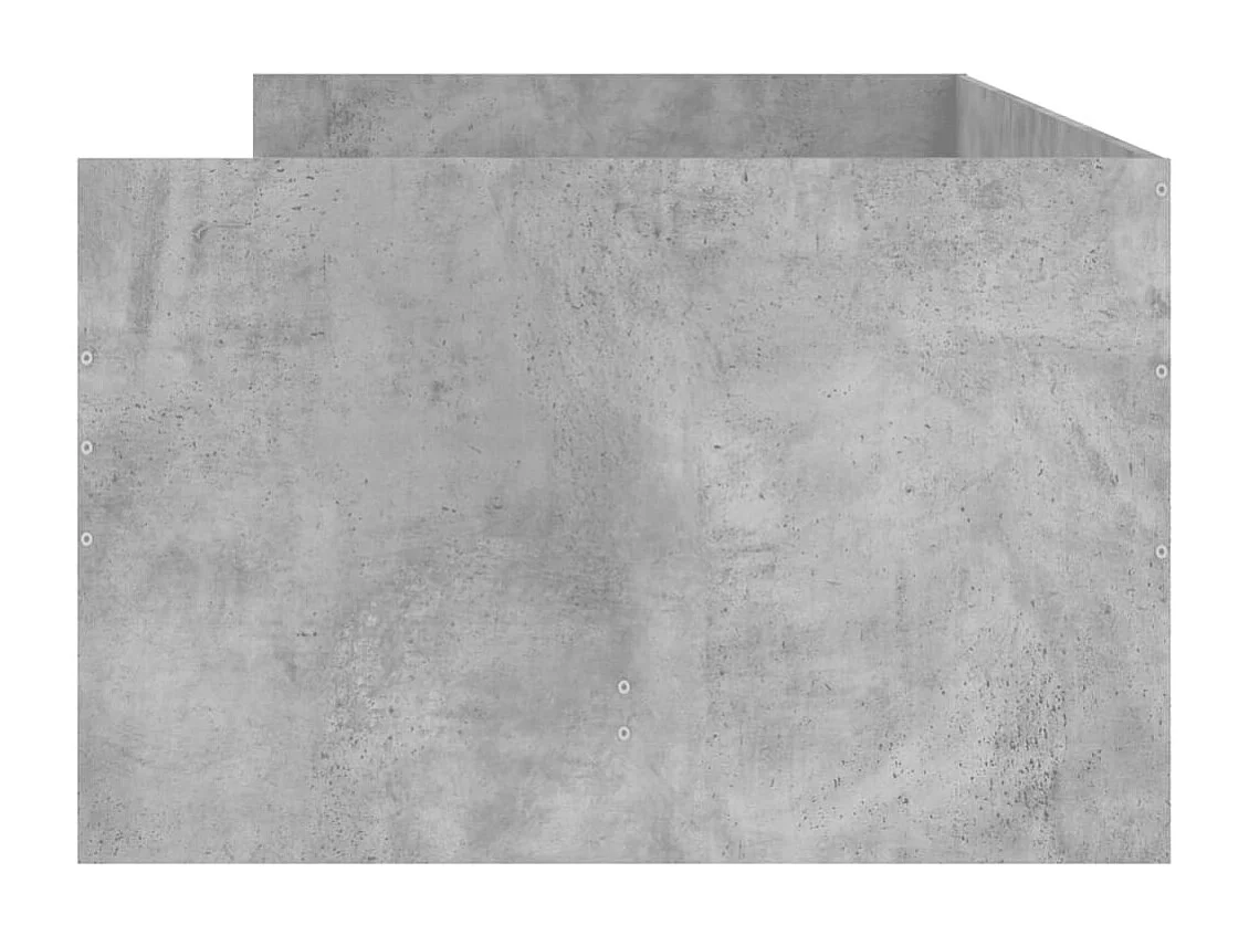 Cadre de lit avec tiroirs sans matelas gris béton 90x200 cm