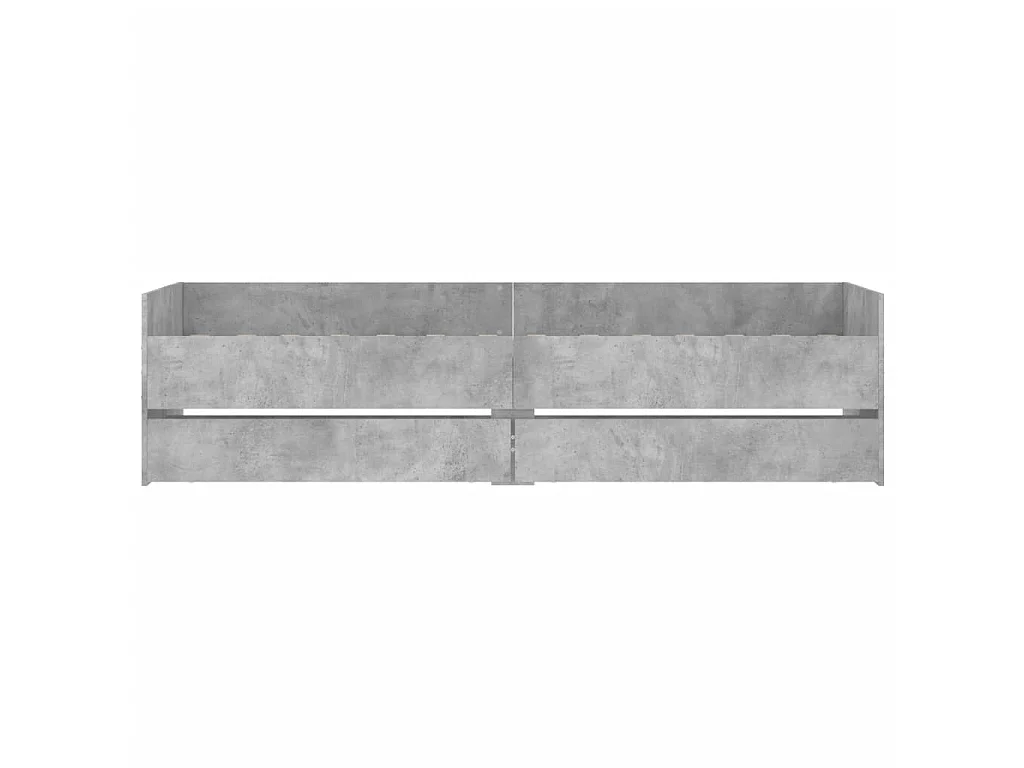 Cadre de lit avec tiroirs sans matelas gris béton 90x200 cm