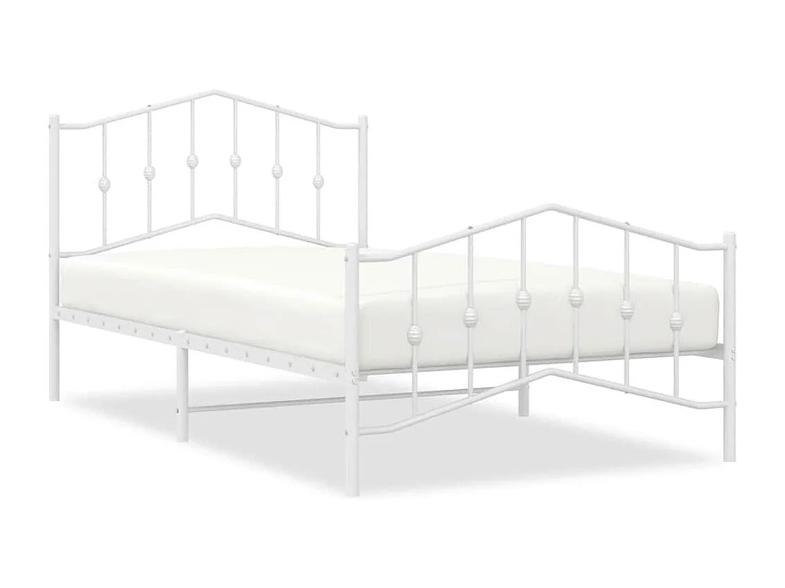Estructura cama sin colchón con estribo metal blanco 100x200 cm