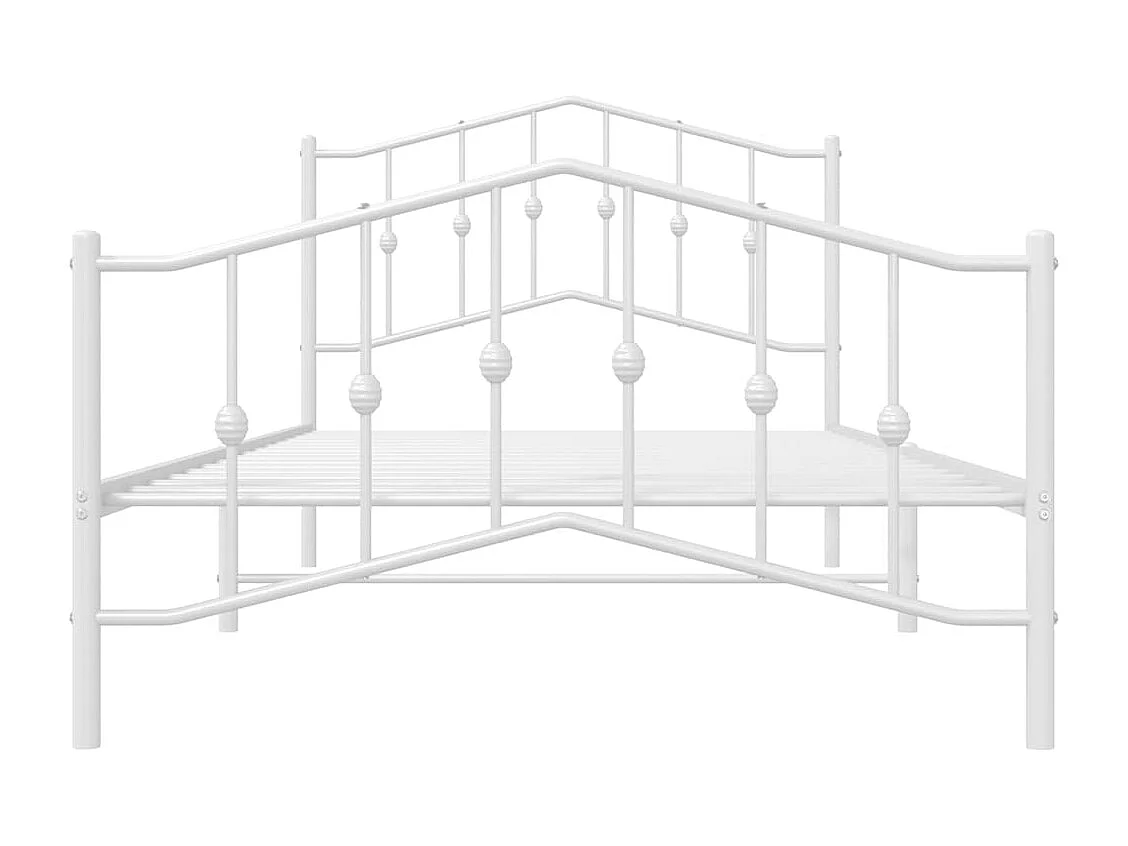 Estructura cama sin colchón con estribo metal blanco 100x200 cm