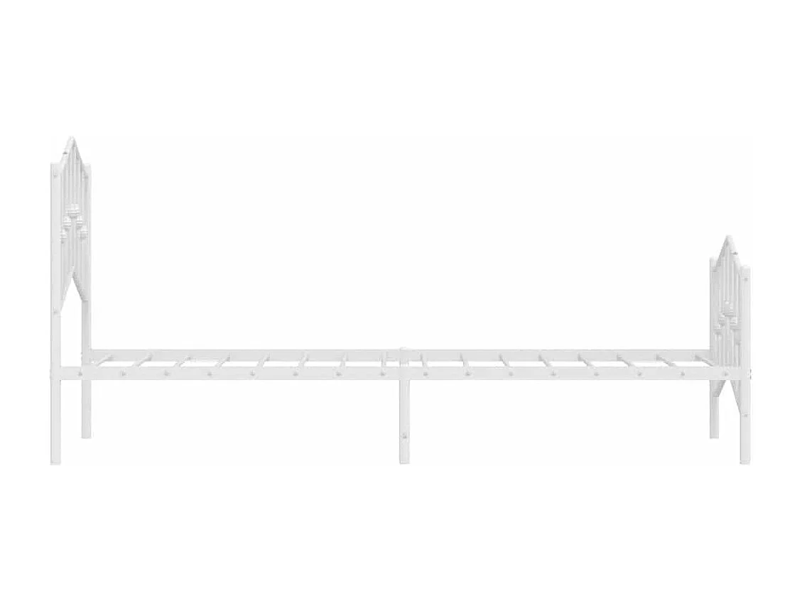 Estructura cama sin colchón con estribo metal blanco 100x200 cm