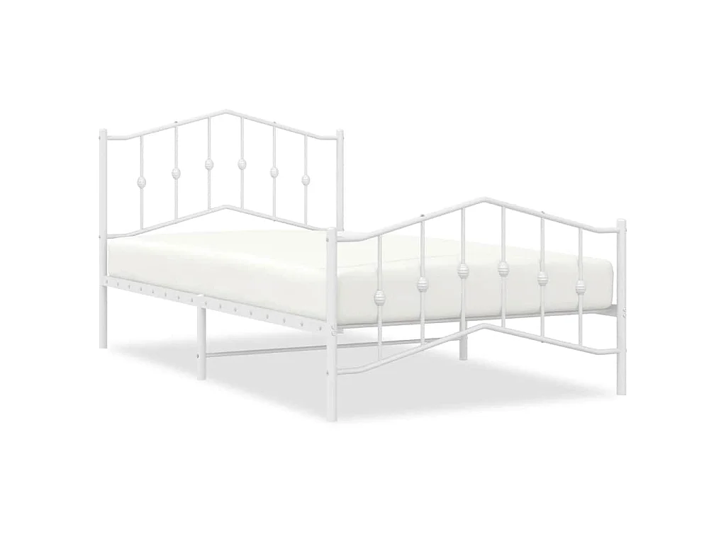 Estructura cama sin colchón con estribo metal blanco 100x200 cm
