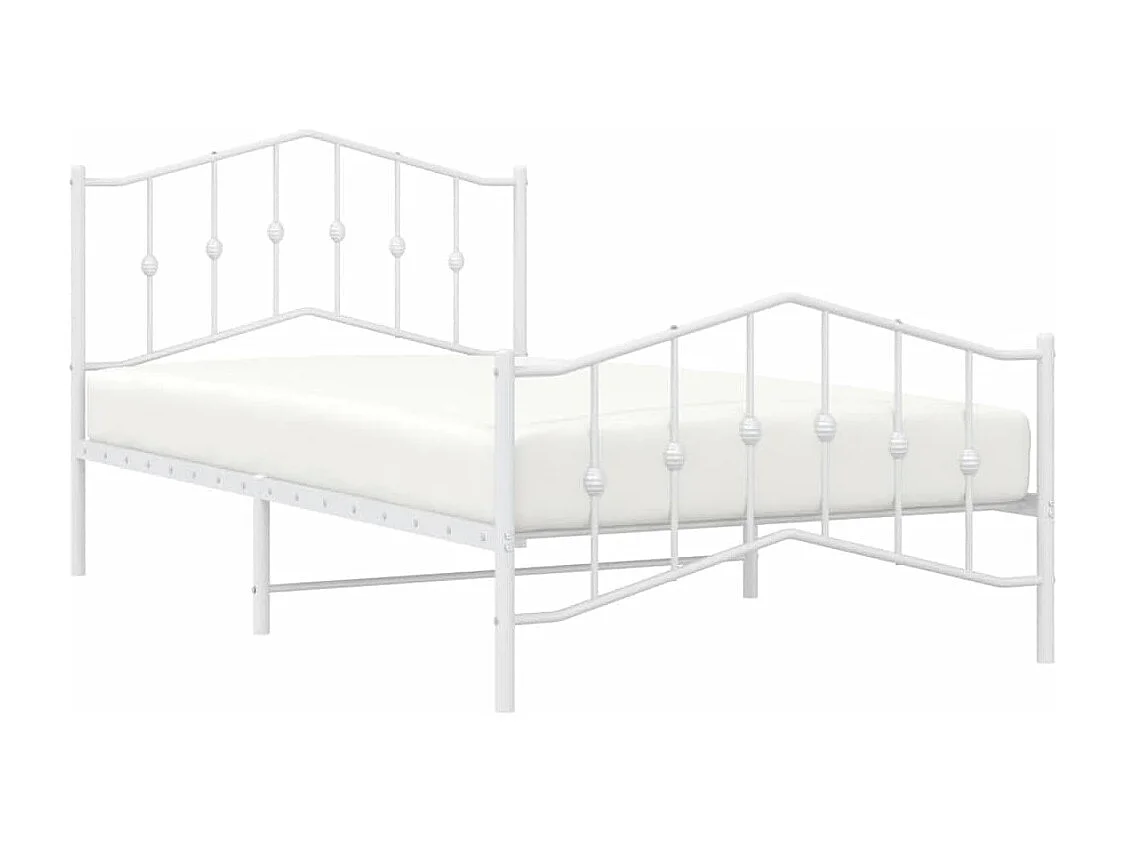 Estructura cama sin colchón con estribo metal blanco 100x200 cm