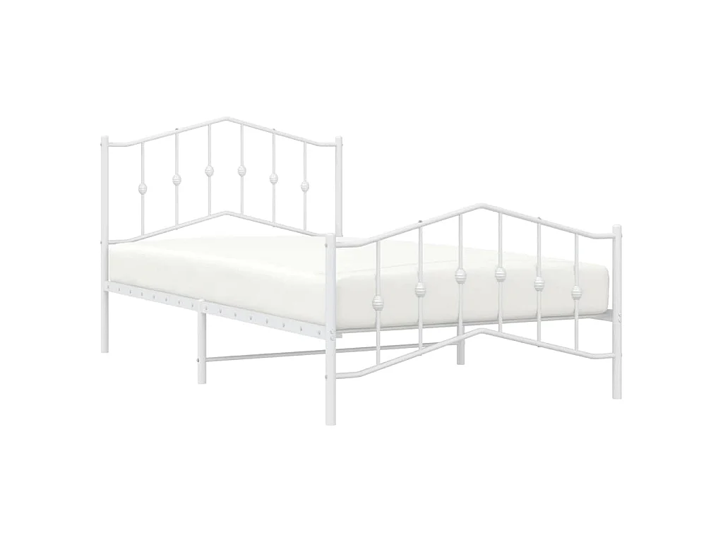 Estructura cama sin colchón con estribo metal blanco 100x200 cm