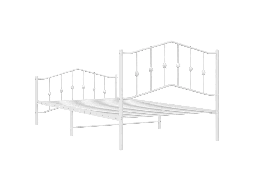 Estructura cama sin colchón con estribo metal blanco 100x200 cm