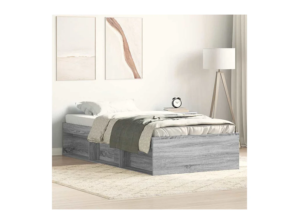 Cadre de lit sans matelas sonoma gris 75x190 cm