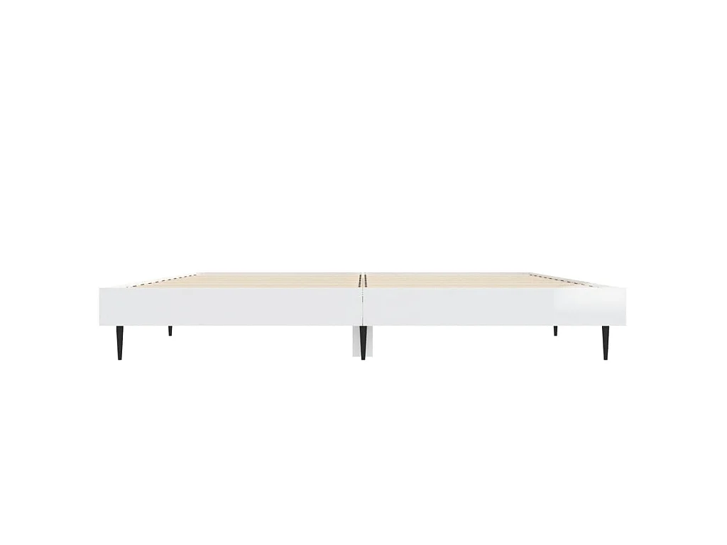 Cadre de lit sans matelas blanc brillant 140x190 cm