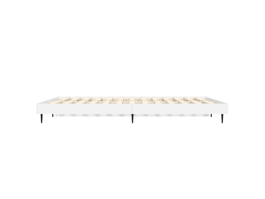 Cadre de lit sans matelas blanc brillant 140x190 cm