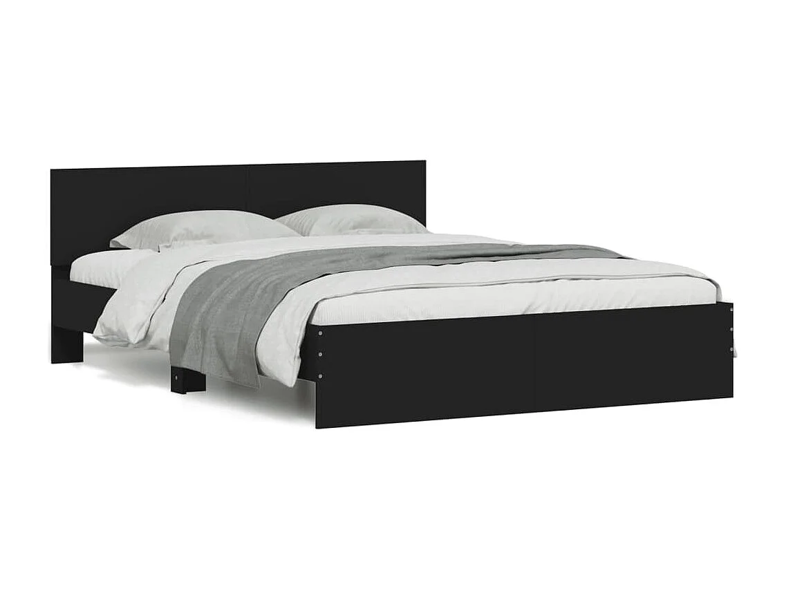 Cadre de lit sans matelas noir 140x190 cm
