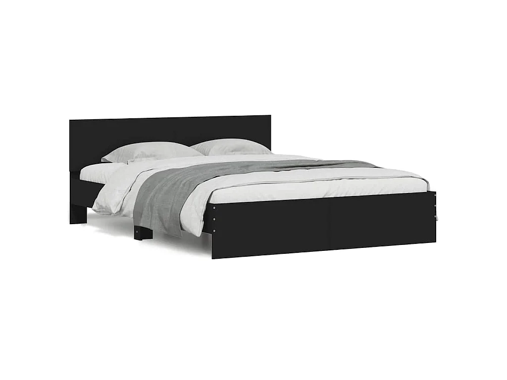 Cadre de lit sans matelas noir 140x190 cm