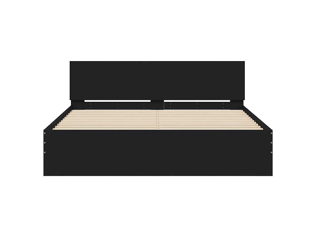 Cadre de lit sans matelas noir 140x190 cm