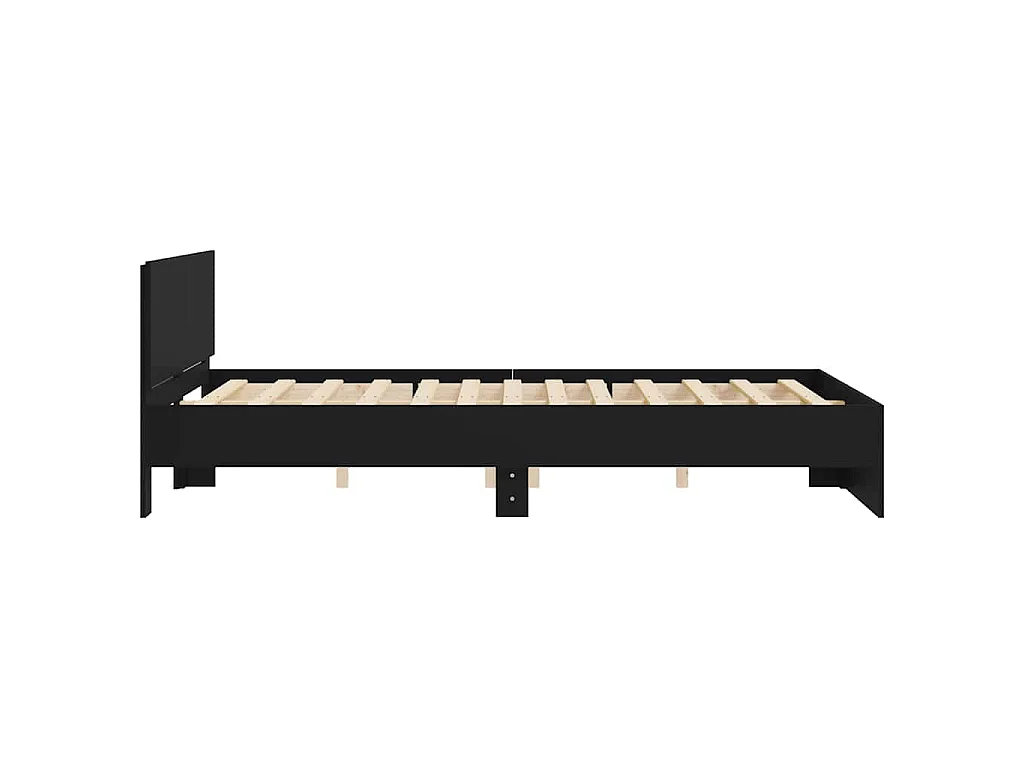 Cadre de lit sans matelas noir 140x190 cm