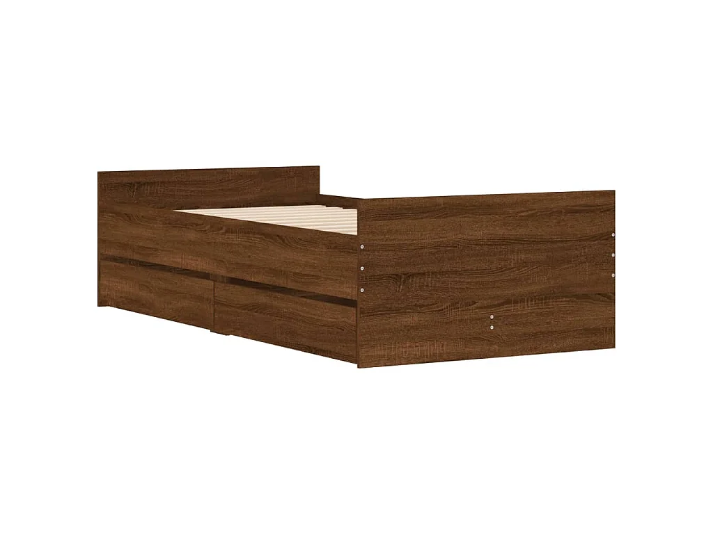 Giroletto con Cassetti Rovere Marrone 90x190 cm