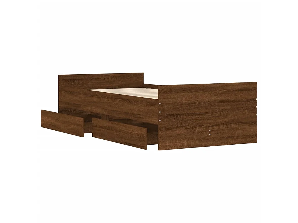Giroletto con Cassetti Rovere Marrone 90x190 cm