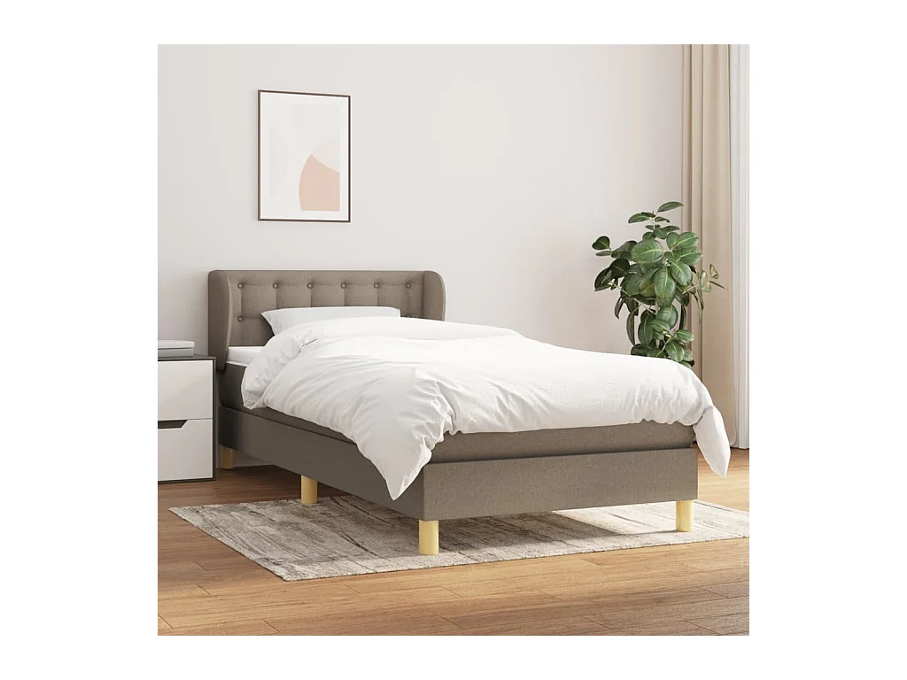 Sommier à lattes de lit avec matelas Taupe 80x200 cm Tissu