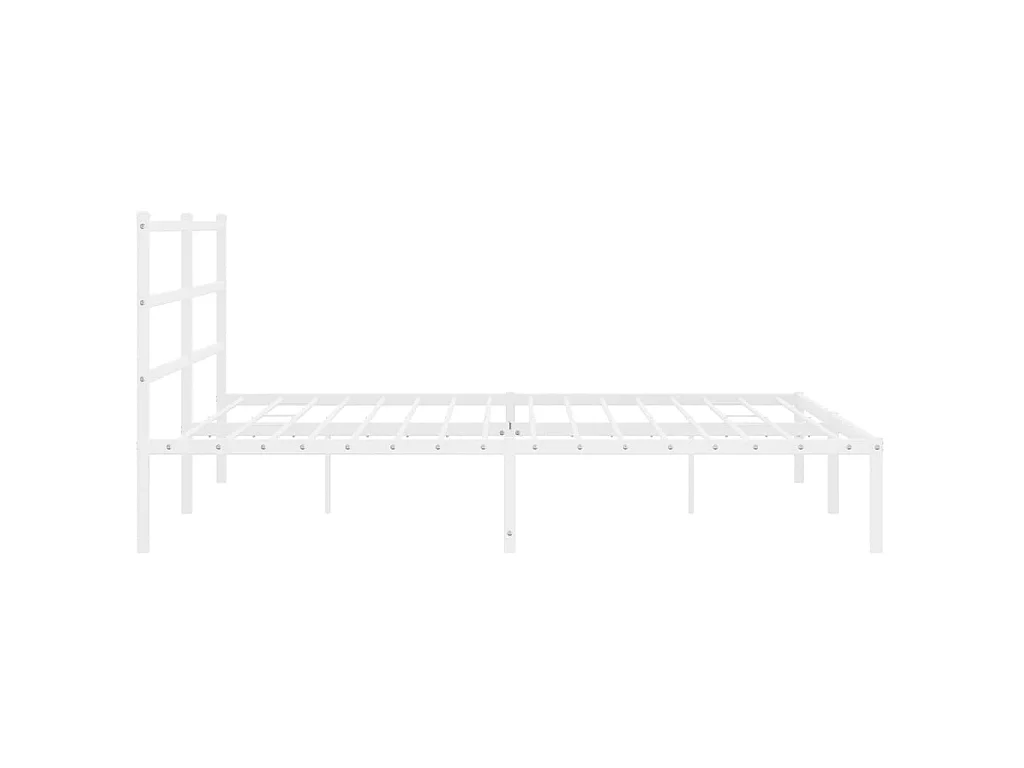 Cadre de lit métal sans matelas et tête de lit blanc 180x200 cm