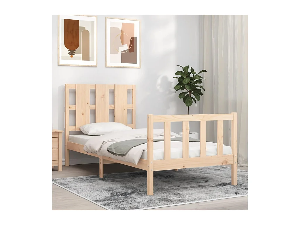 Cadre de lit sans matelas 100x200 cm bois massif de pin