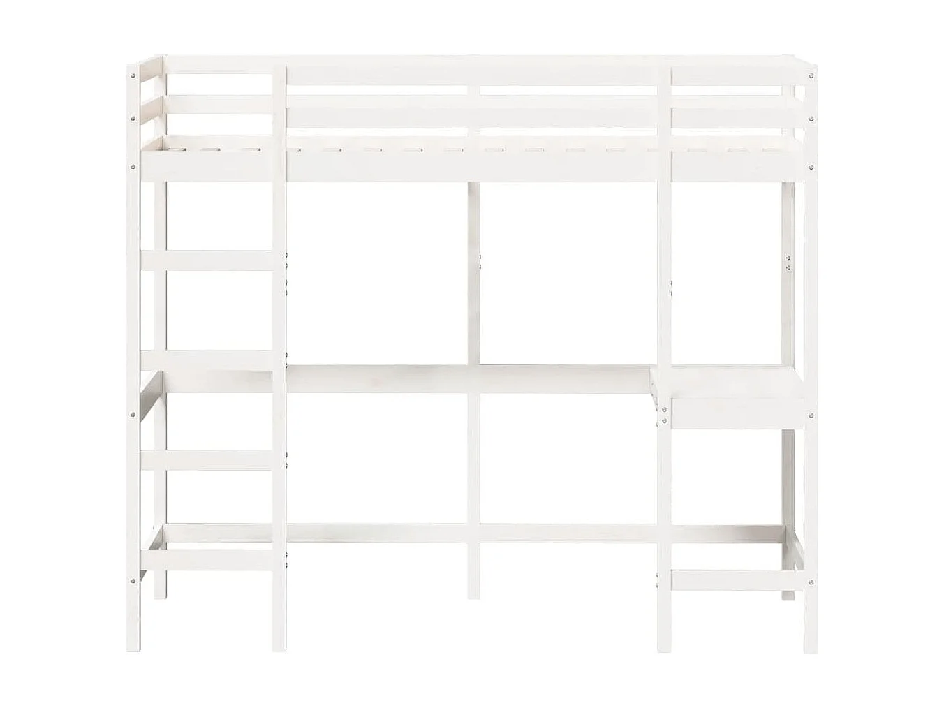 Lit superposé sans matelas blanc 75x190 cm pin massif