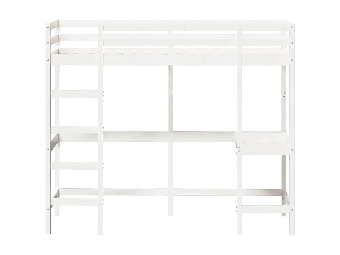 Lit superposé sans matelas blanc 75x190 cm pin massif