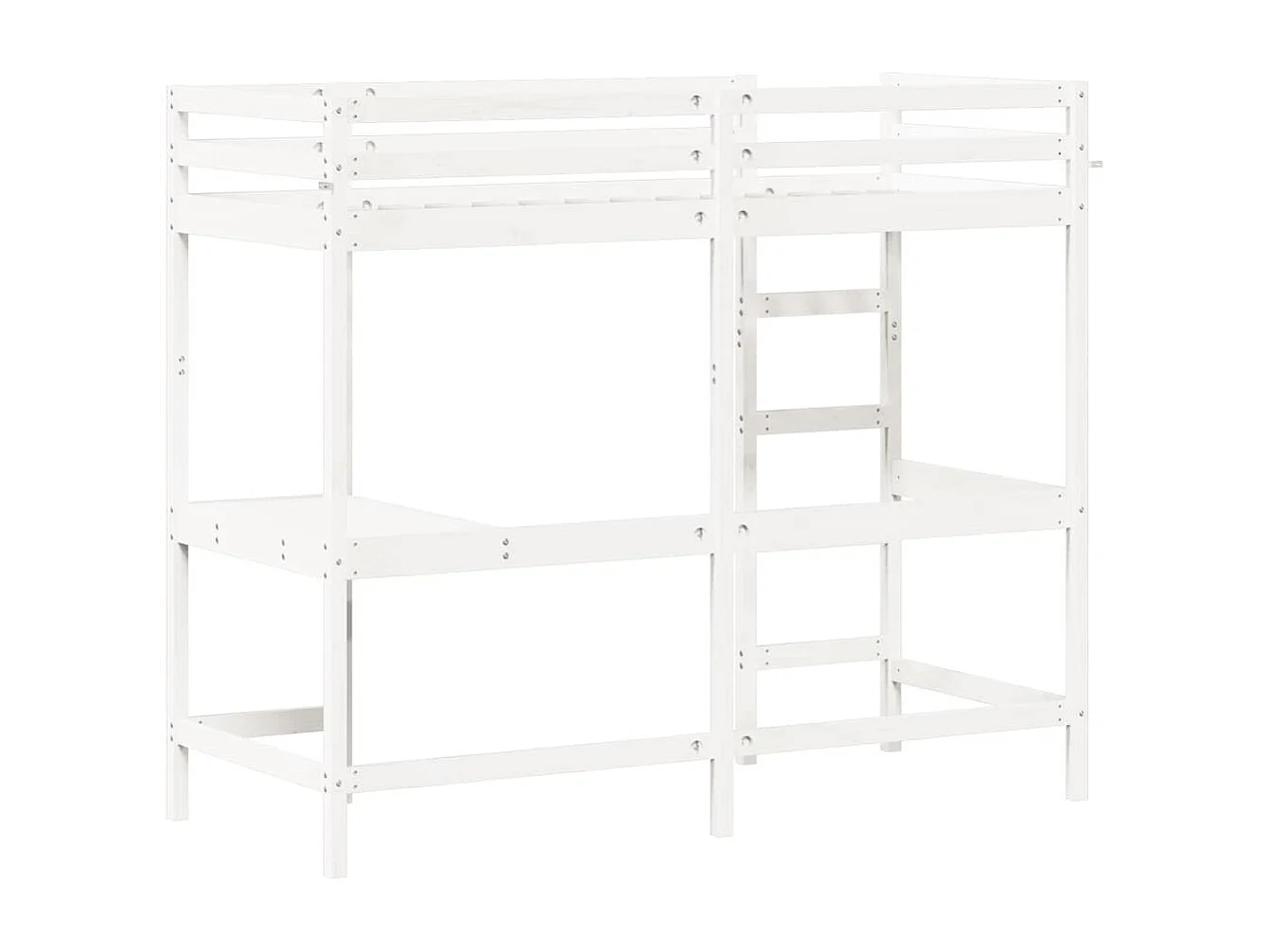 Lit superposé sans matelas blanc 75x190 cm pin massif