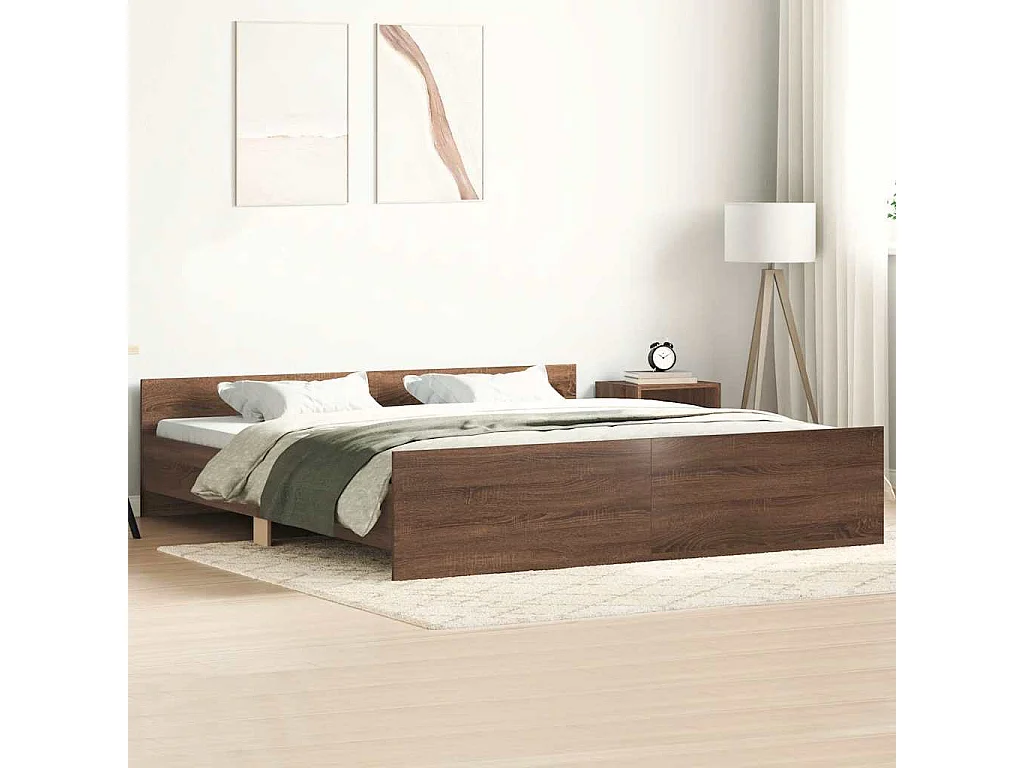 Cadre de lit sans matelas chêne marron 160x200 cm