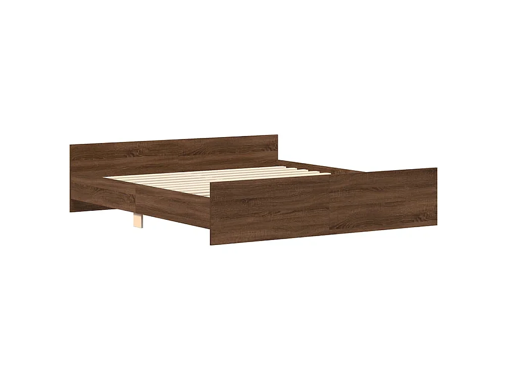 Cadre de lit sans matelas chêne marron 160x200 cm