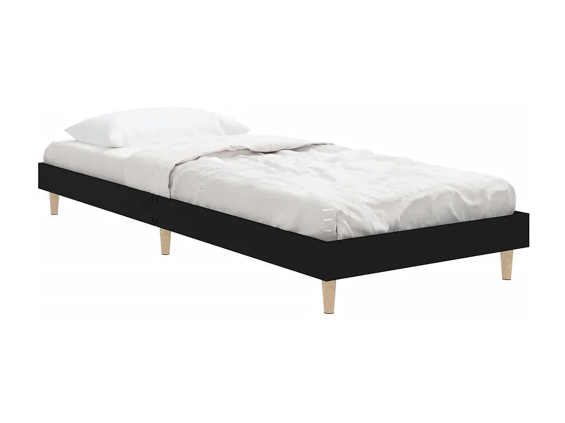 Estrutura de cama 75x190 cm derivados de madeira preto