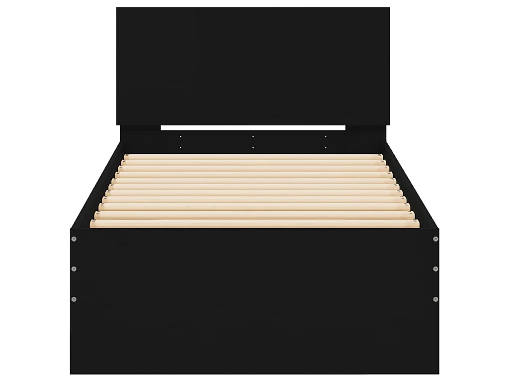 Bettgestell mit Kopfteil Schwarz 90x200 cm Holzwerkstoff