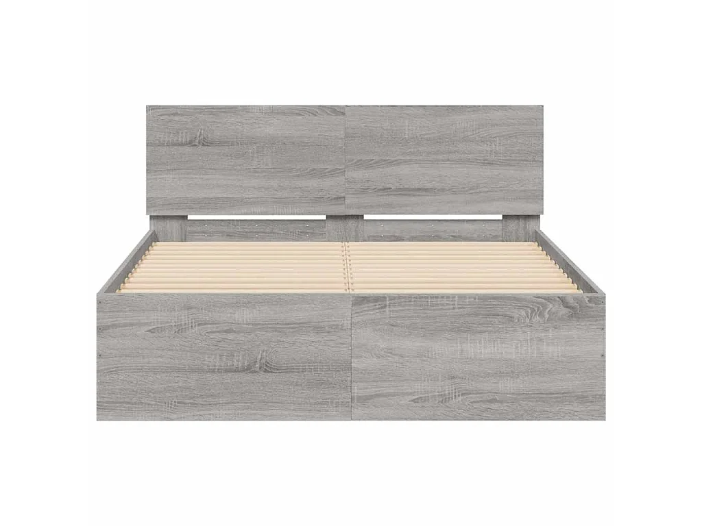 Estructura de cama con cabecero gris Sonoma 120x200 cm