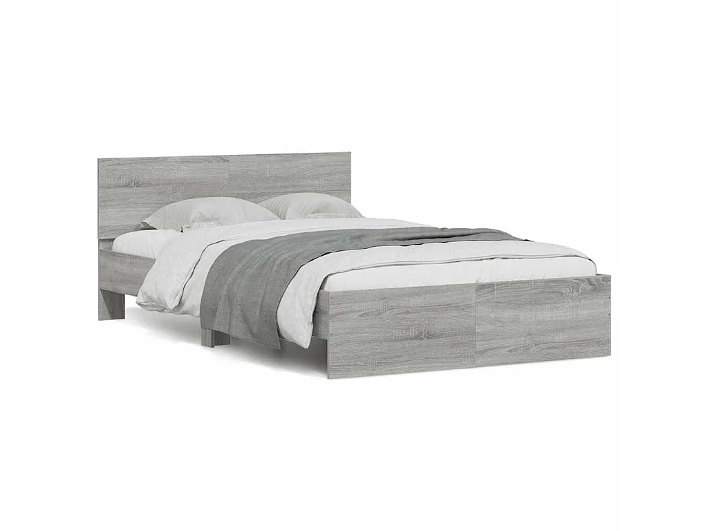 Estructura de cama con cabecero gris Sonoma 120x200 cm