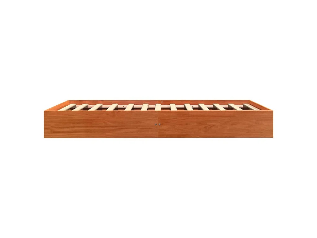 Massivholzbett ohne Matratze Wachsbraun 75x190 cm Kiefernholz