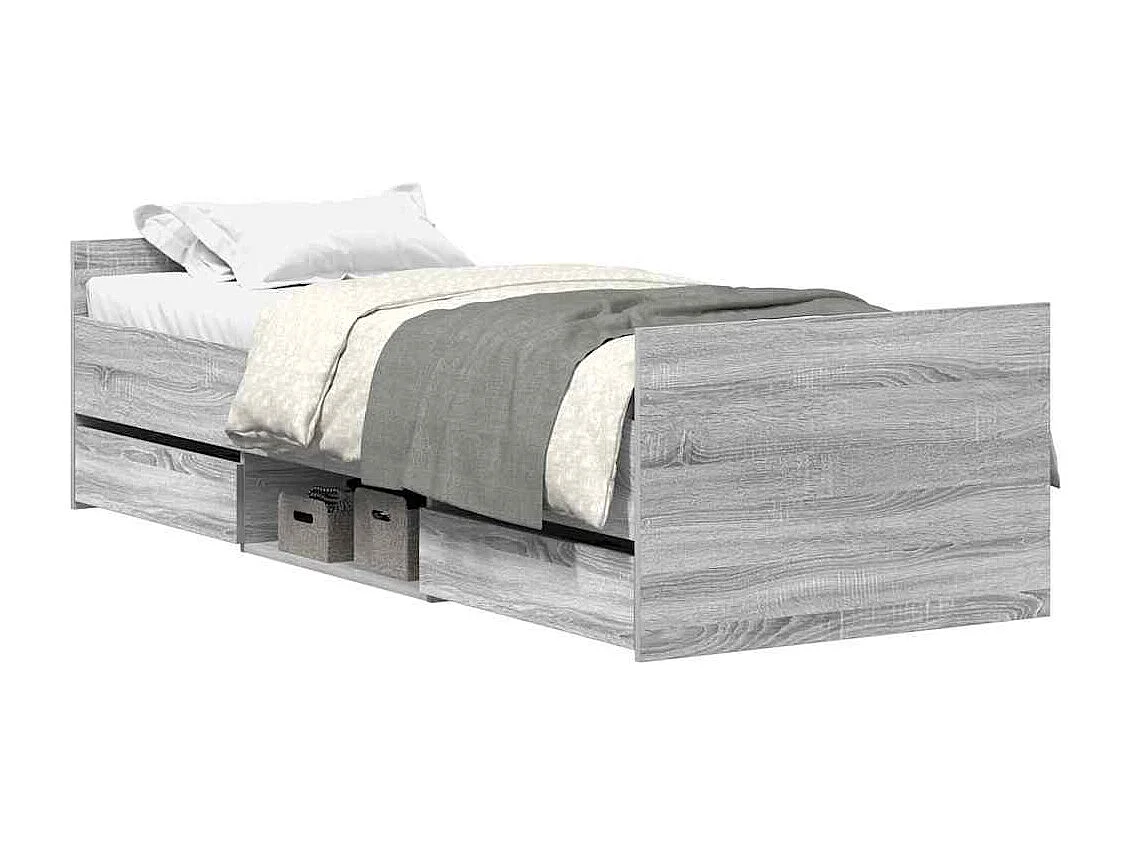 Cadre de lit sans matelas sonoma gris 90x200 cm