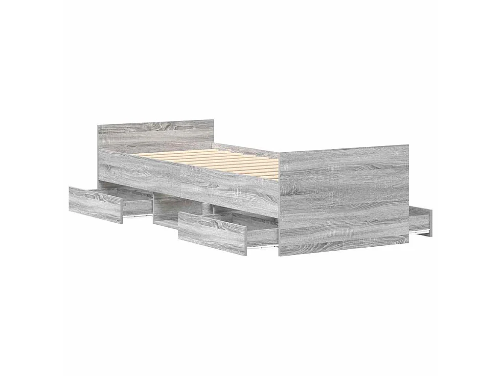 Giroletto con Testiera e Pediera Grigio Sonoma 90x200 cm