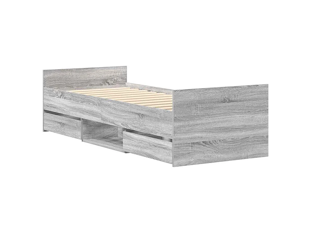 Giroletto con Testiera e Pediera Grigio Sonoma 90x200 cm