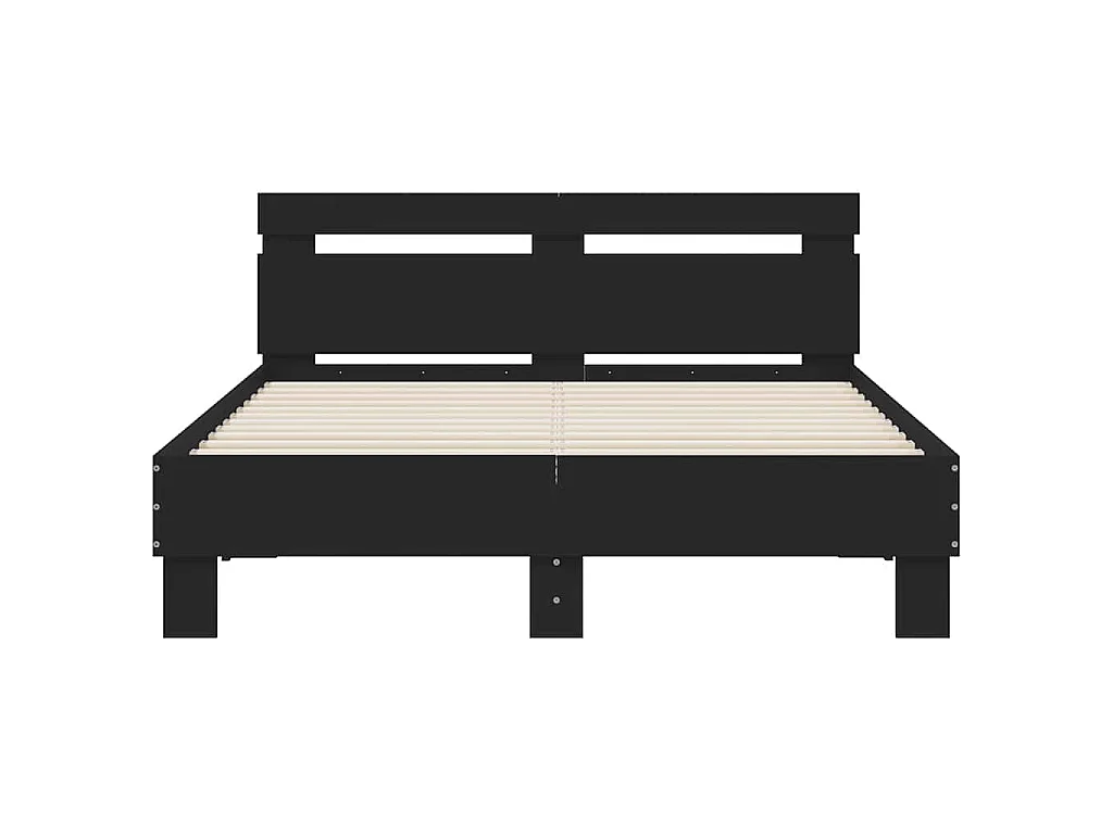 Cadre de lit avec LED sans matelas noir 120x200 cm