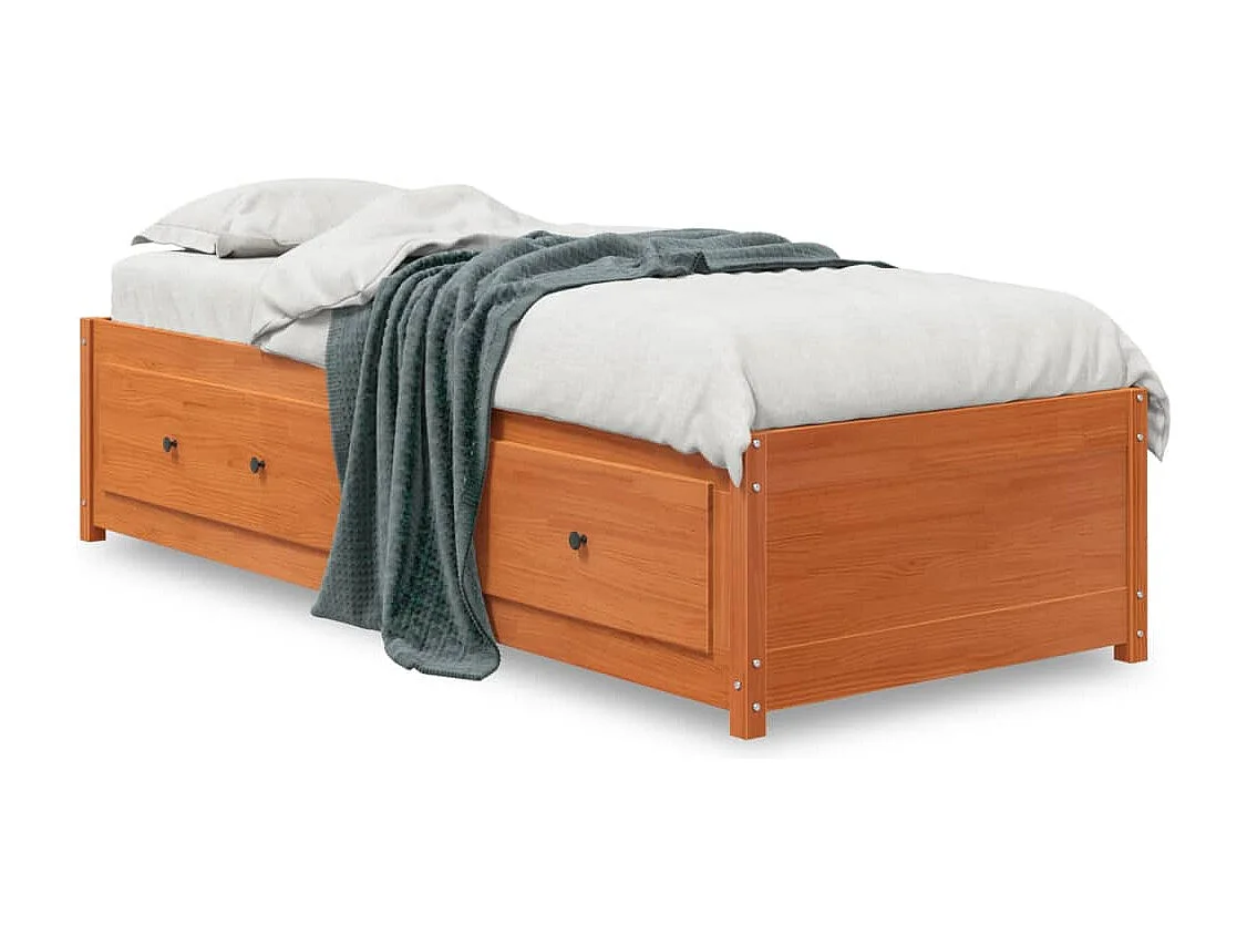 Bedbank zonder matras wasbruin 75x190 cm massief grenenhout
