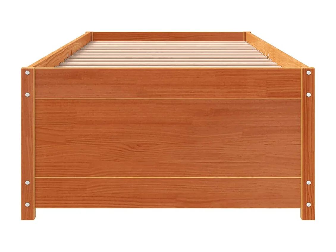 Bedbank zonder matras wasbruin 75x190 cm massief grenenhout