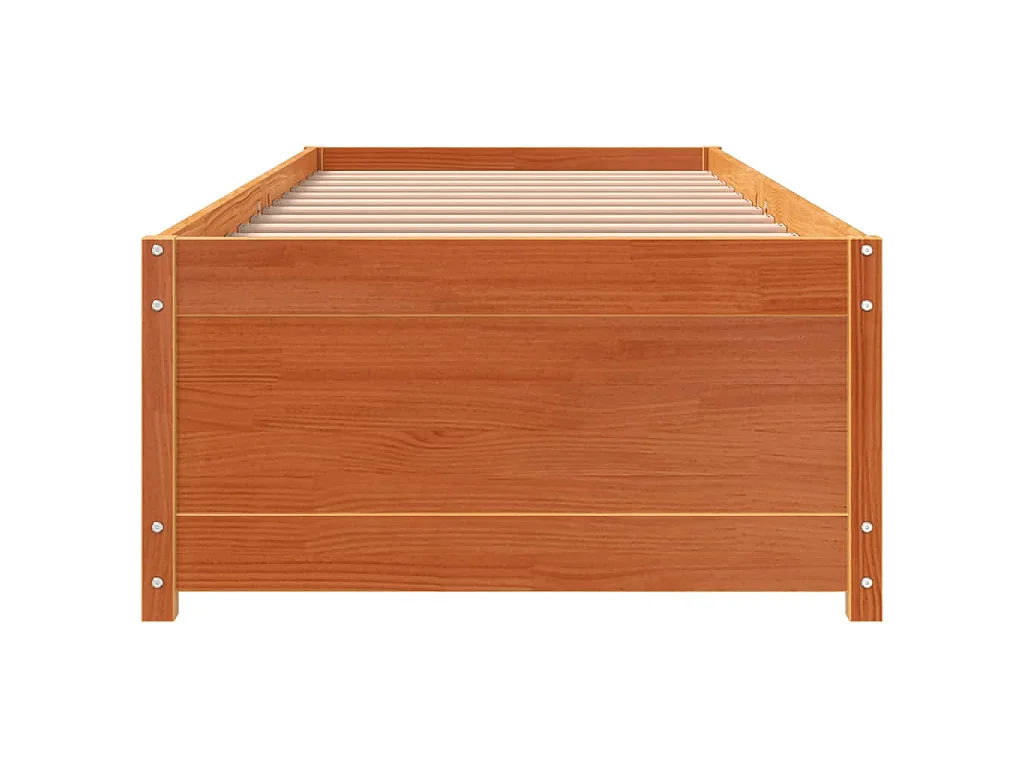 Diván sin colchón marrón cera 75x190 cm madera maciza de pino