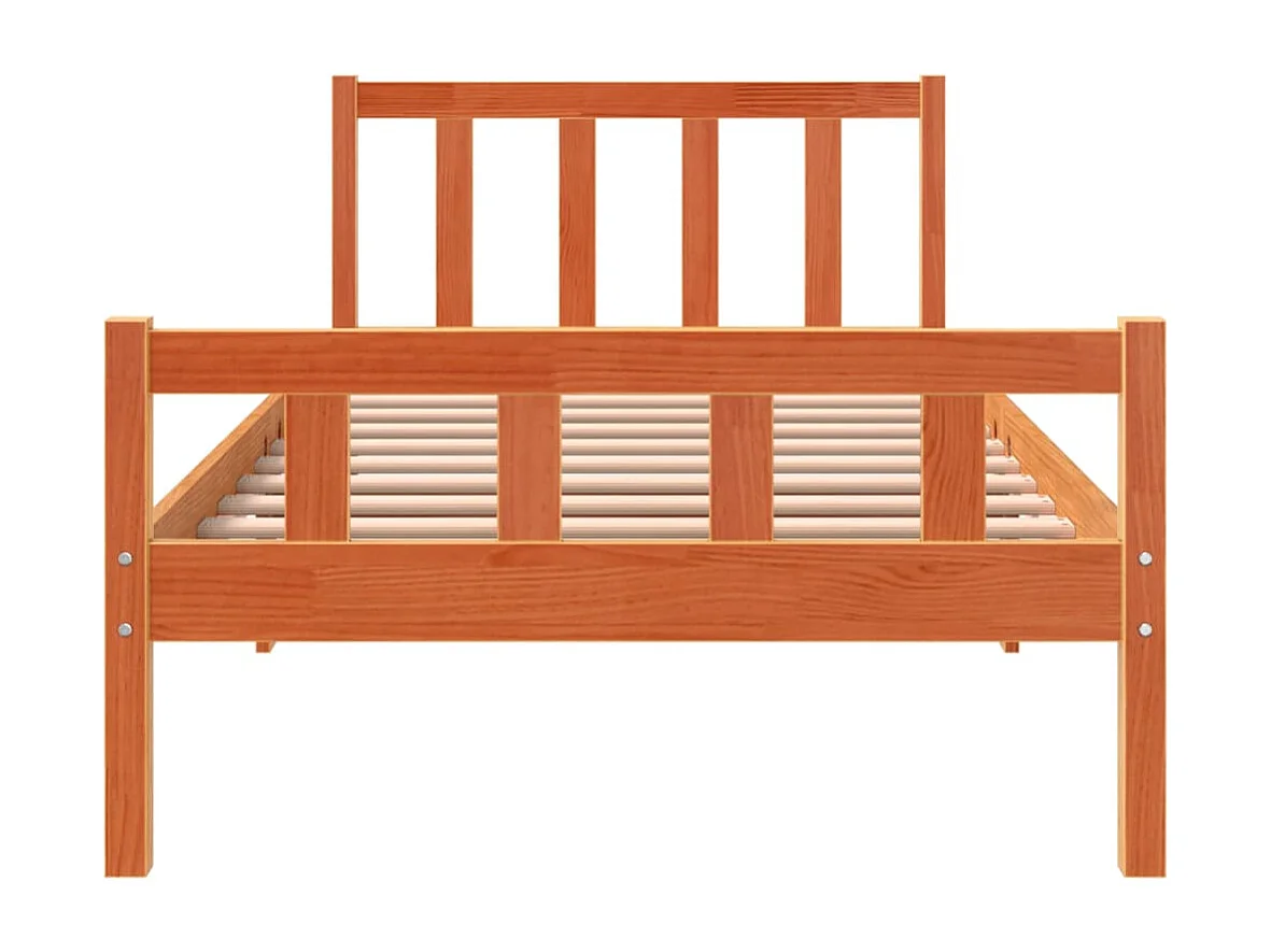 Cama sem colchão 90x190 cm madeira de pinho maciça castanho-mel