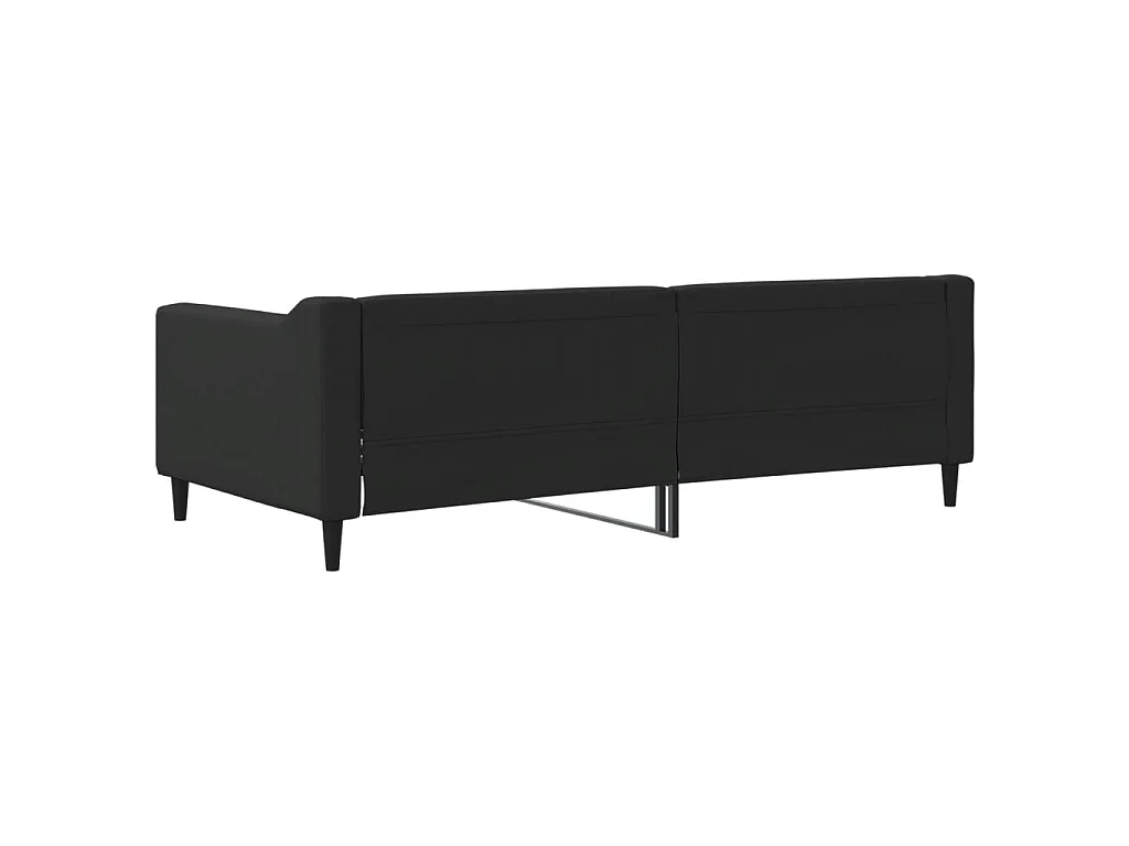 Letto da Giorno Nero 90x190 cm in Tessuto