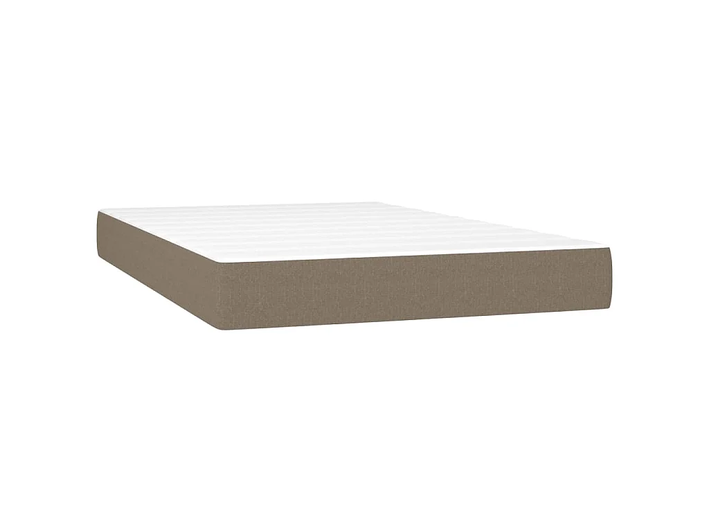 Cama box spring colchão/LED 120x200cm tecido cinza-acastanhado