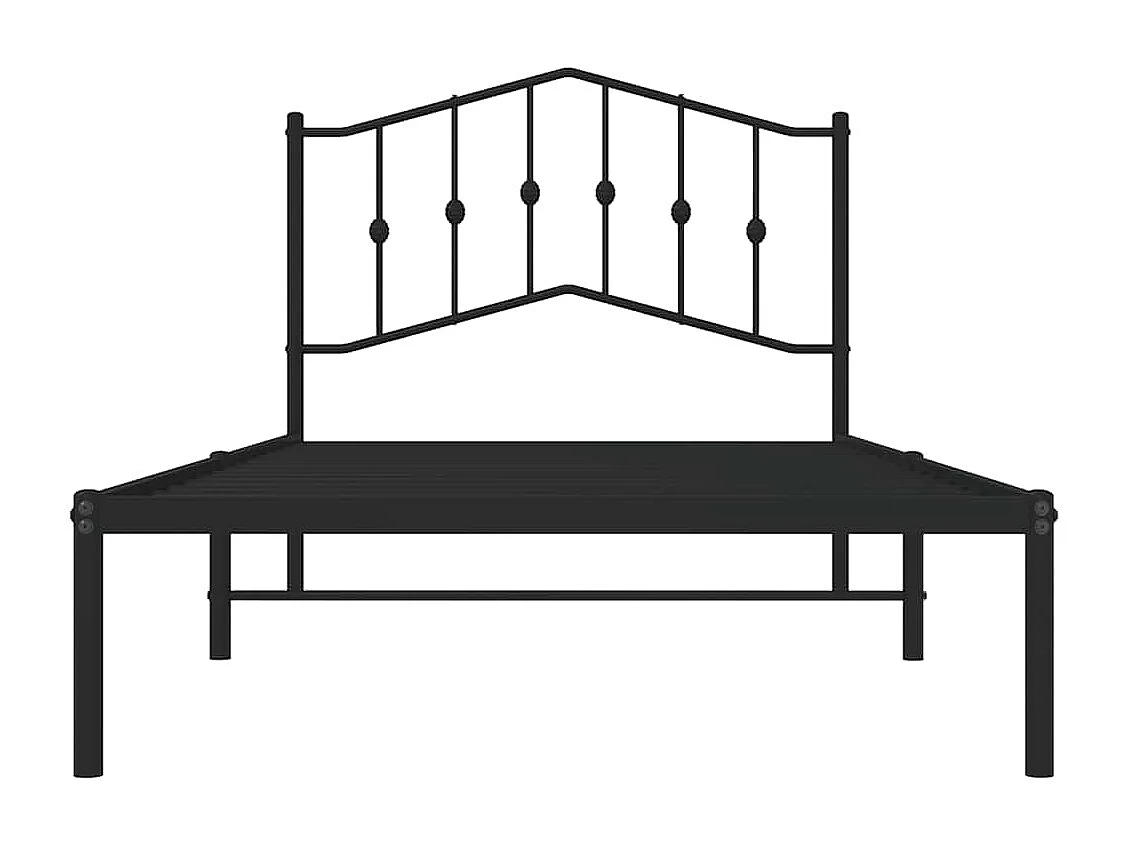 Estrutura de cama com cabeceira 100x190 cm metal preto
