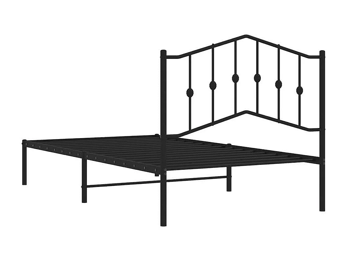 Estrutura de cama com cabeceira 100x190 cm metal preto