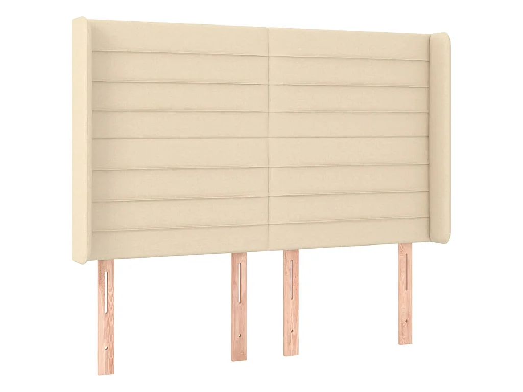 Boxspring met matras en LED stof crèmekleurig 140x190 cm