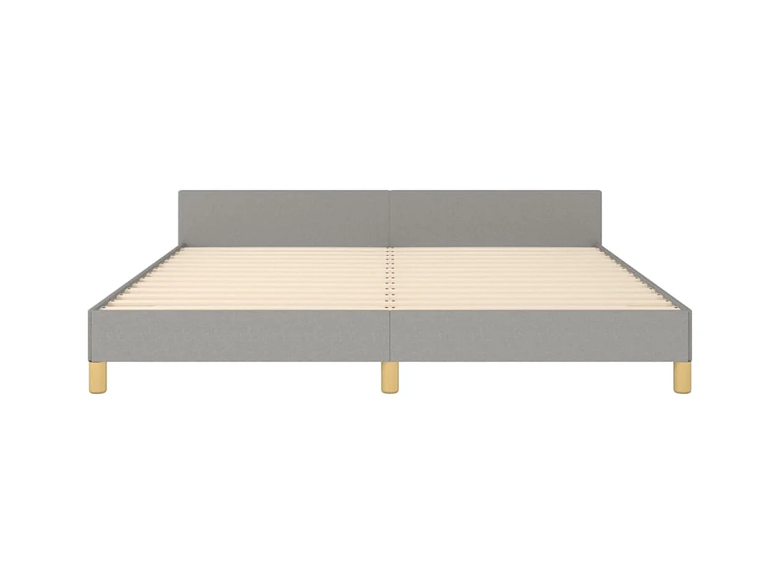 Cadre de lit sans matelas gris clair 160x200 cm tissu