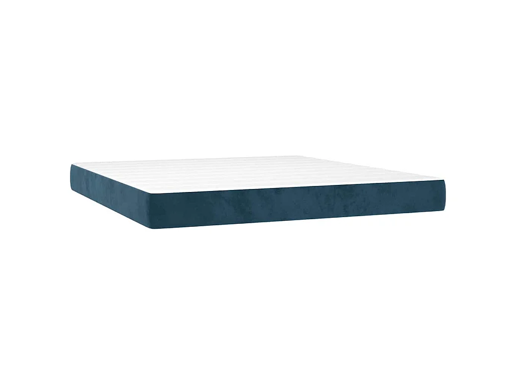 Sommier à lattes de lit matelas et LED Bleu foncé 160x200 cm