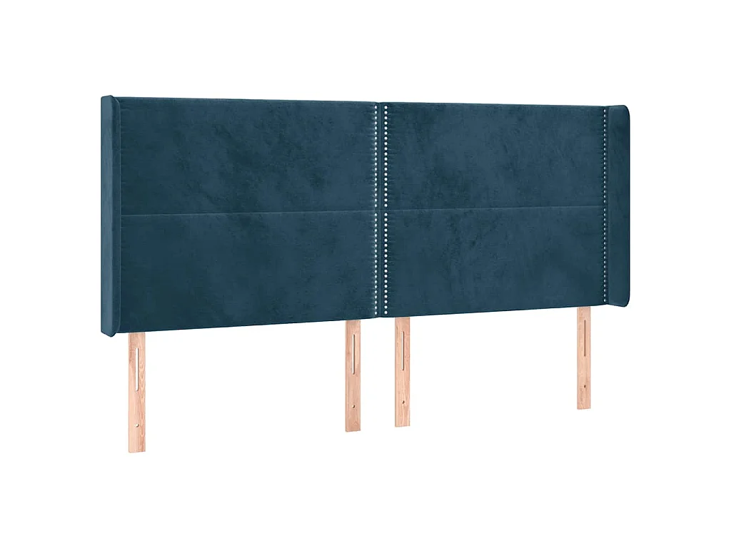 Sommier à lattes de lit matelas et LED Bleu foncé 160x200 cm