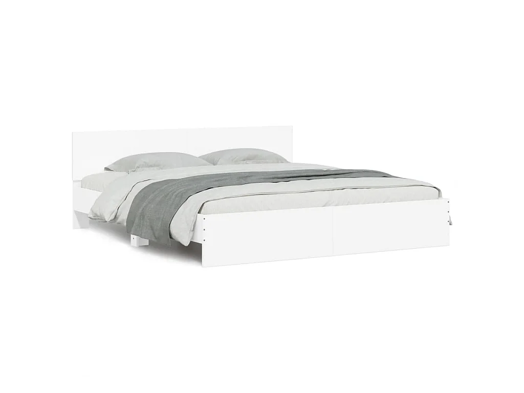 Bedframe met hoofdeinde en LED wit 180x200 cm