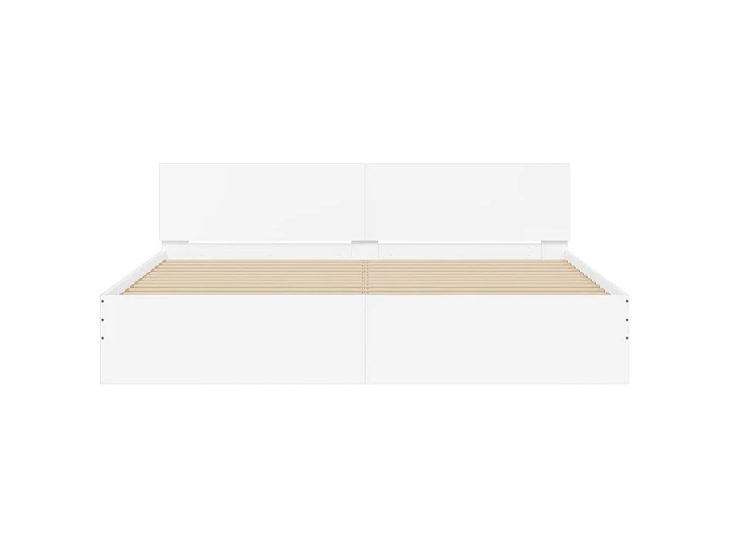 Bedframe met hoofdeinde en LED wit 180x200 cm